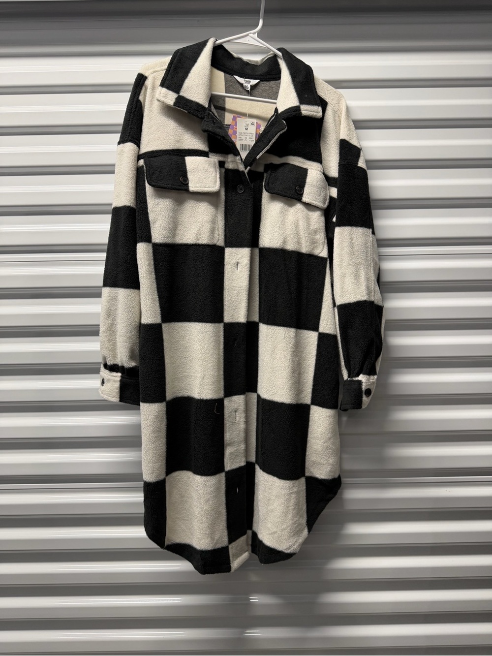 wild fable Black & Cream Buffalo Check Teddy Shacket